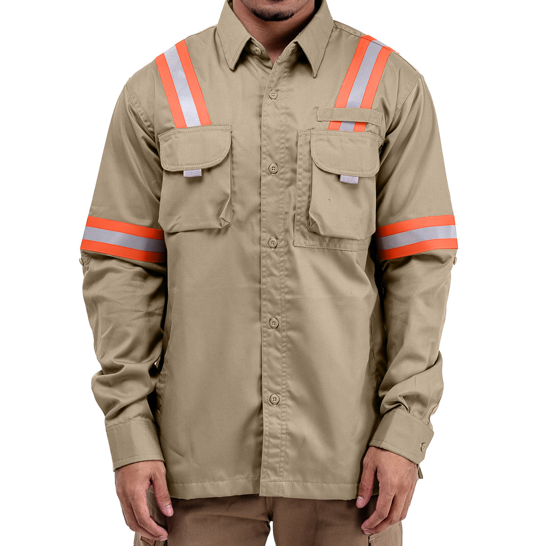 LOGGING KHAKI - Safety Reflector Fieldshirt