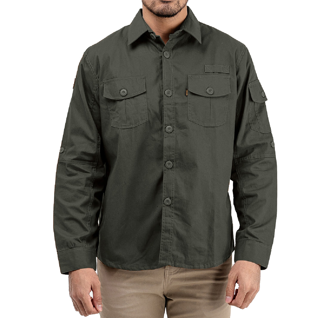 TRACTOR CHARCOAL - Casual Canvas Workshirt