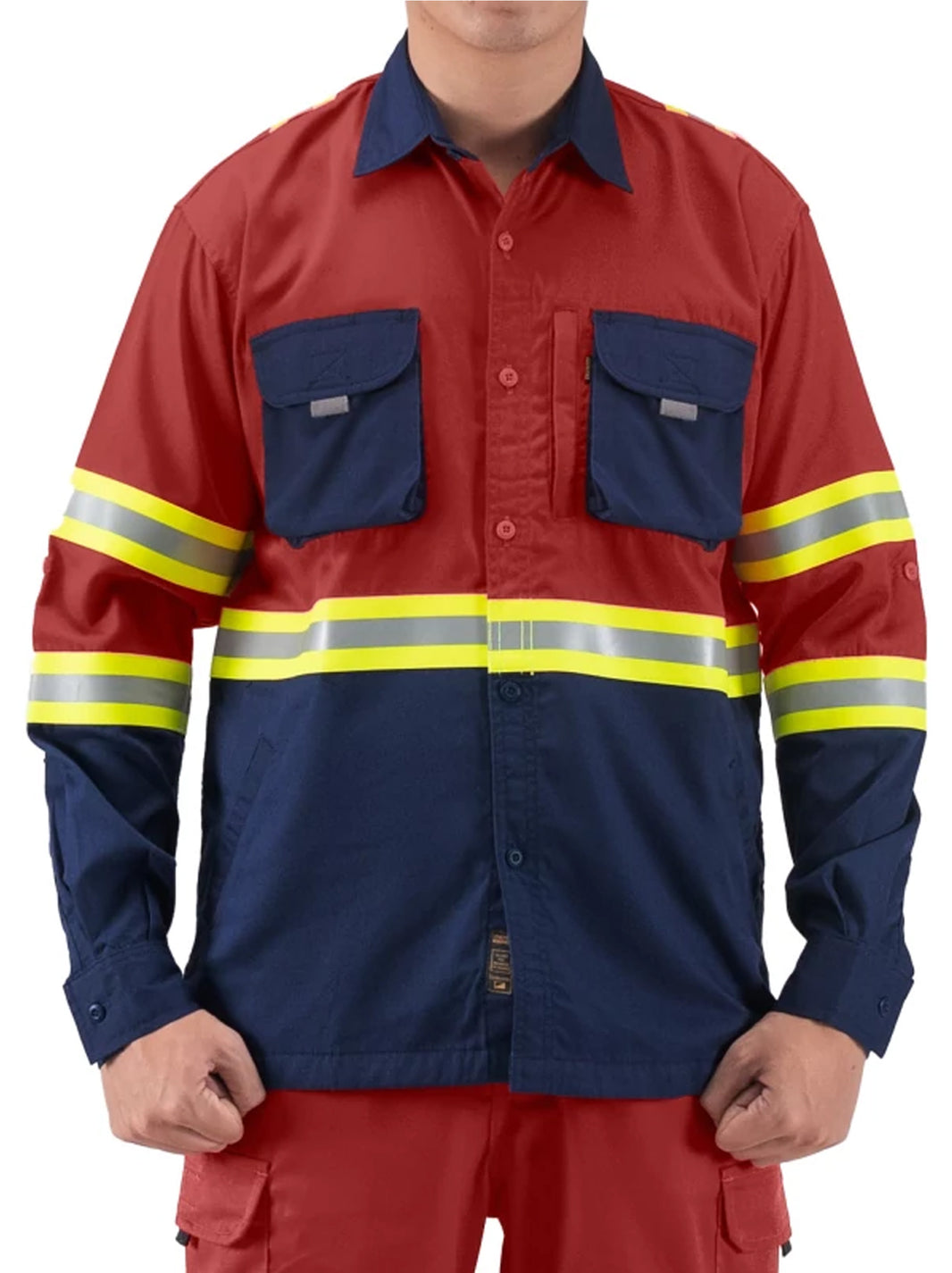 CASTER RED NAVY - Safety Fieldshirt Hi-Vis Series