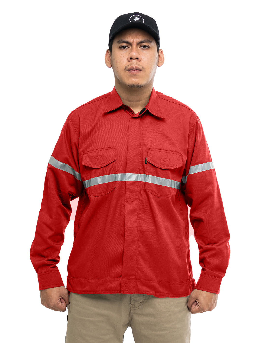 BREAKER RED LS - Safety Reflector Fieldshirt