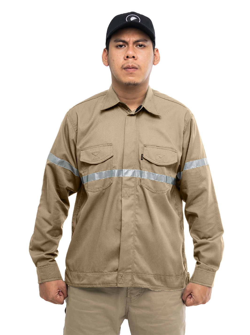 BREAKER KHAKI LS - Safety Reflector Fieldshirt