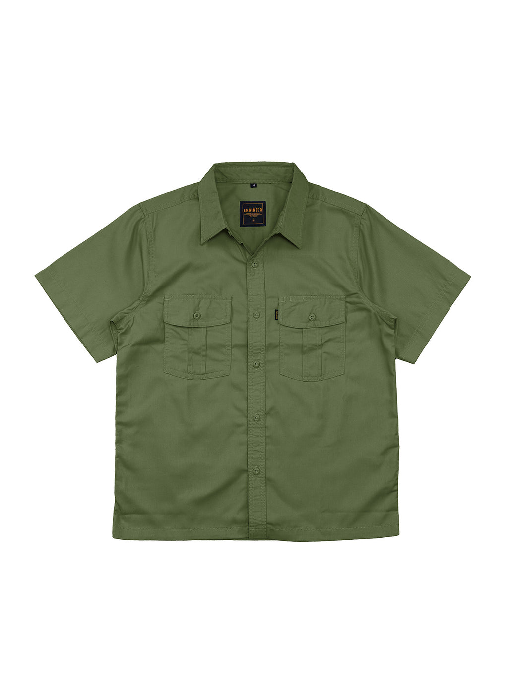 BASIC OLIVE - Workshirt Basic Regular Short Sleeve