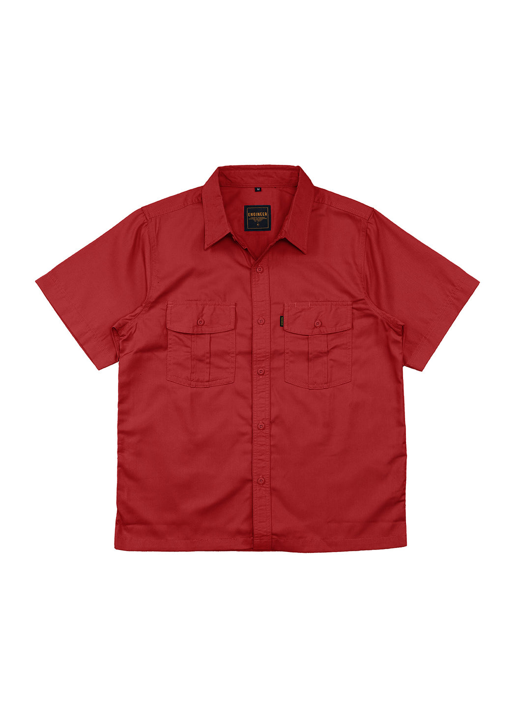 BASIC RED - Workshirt Basic Regular Short Sleeve
