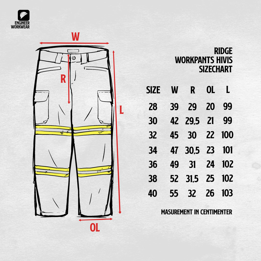 RIDGE ORANGE - Reflector Workpants Hi-Vis Series