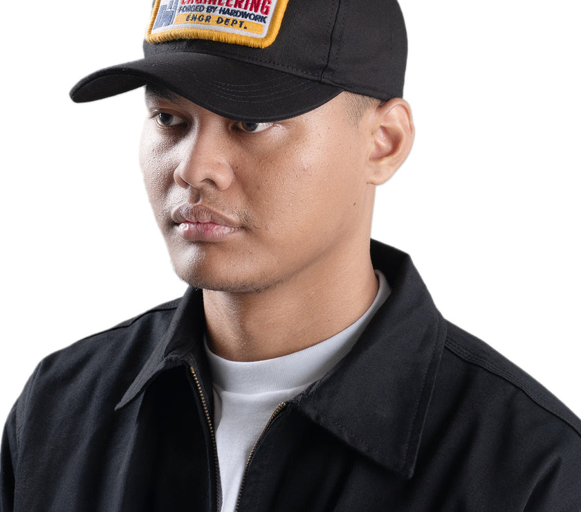 Engineer Workwear - Beader Engr Dept Series Black Industrial Cap