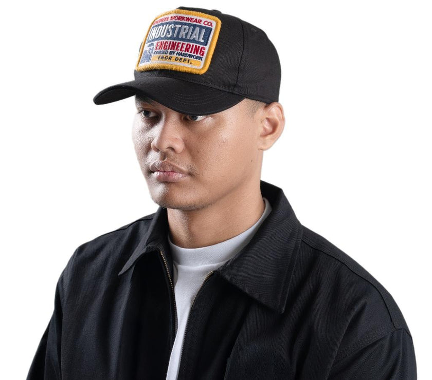 Engineer Workwear - Beader Engr Dept Series Black Industrial Cap