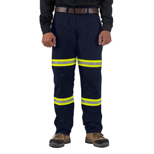 HASLETT NAVY GREEN - Reflector Chinos Workpants Hi-Vis Series