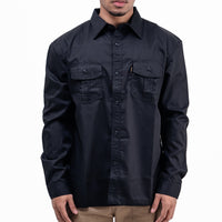 BASIC BLACK LS - Workshirt Basic Regular