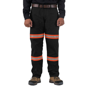 HASLETT BLACK ORANGE - Reflector Chinos Workpants Hi-Vis Series