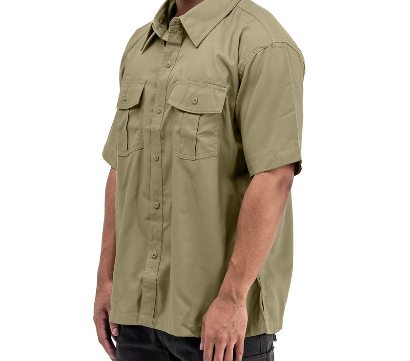 BASIC KHAKI - Workshirt Basic Regular Short Sleeve