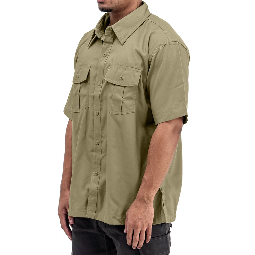 BASIC KHAKI - Workshirt Basic Regular Short Sleeve