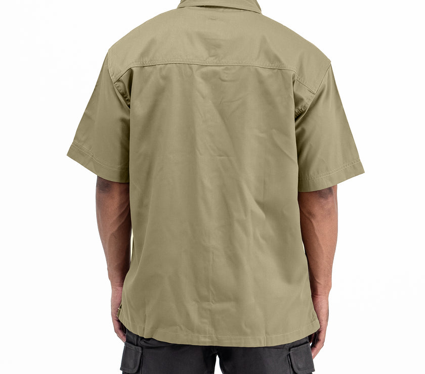 BASIC KHAKI - Workshirt Basic Regular Short Sleeve