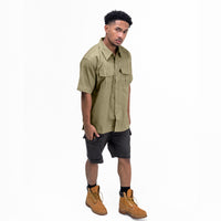 BASIC KHAKI - Workshirt Basic Regular Short Sleeve