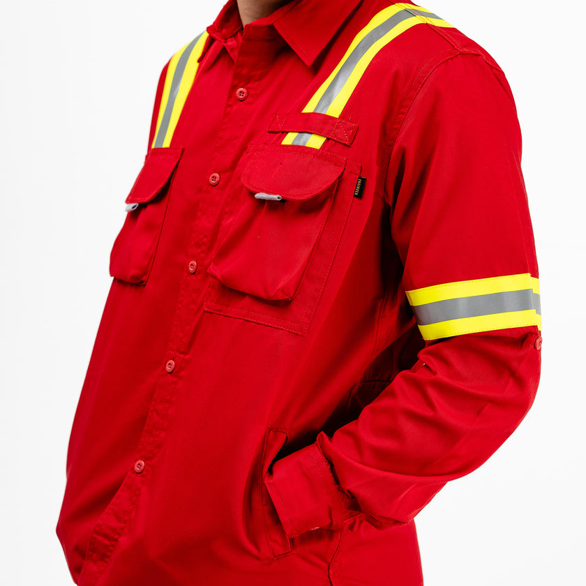 LOGGING RED - Safety Reflector Fieldshirt