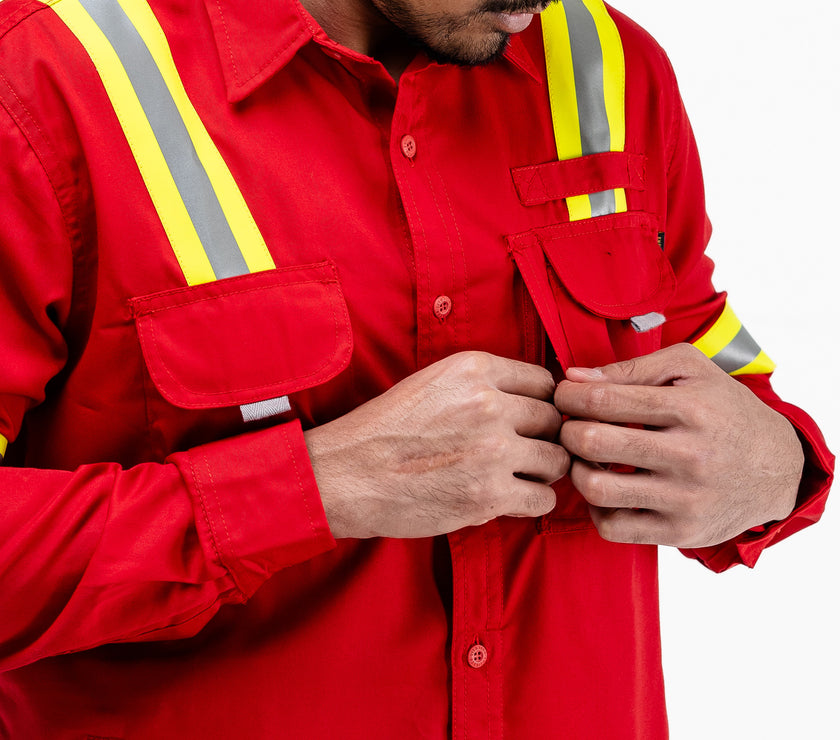 LOGGING RED - Safety Reflector Fieldshirt