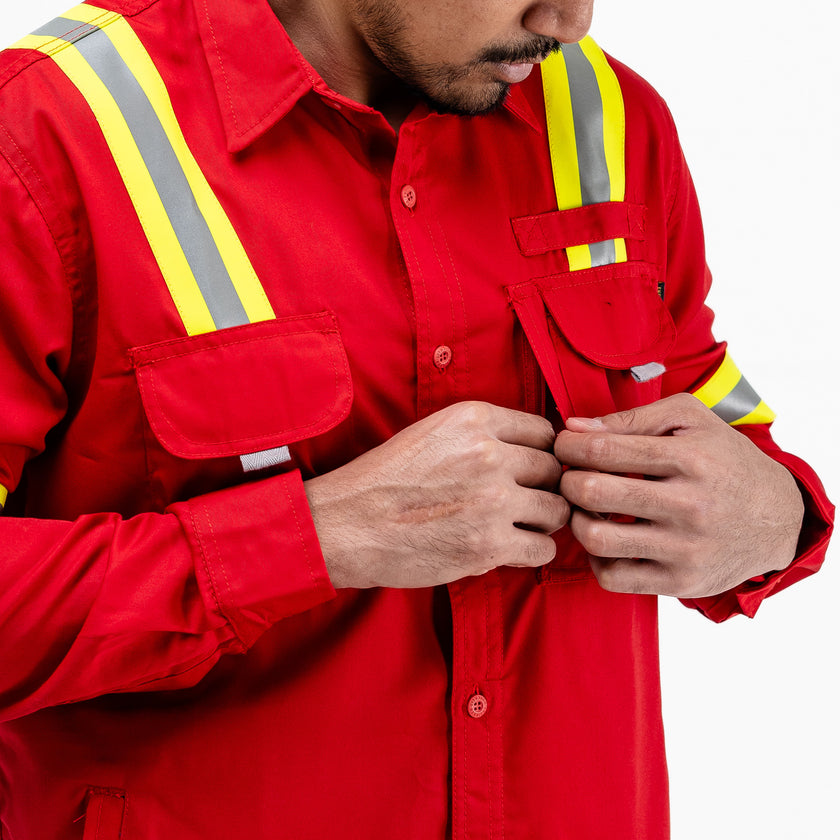 LOGGING RED - Safety Reflector Fieldshirt