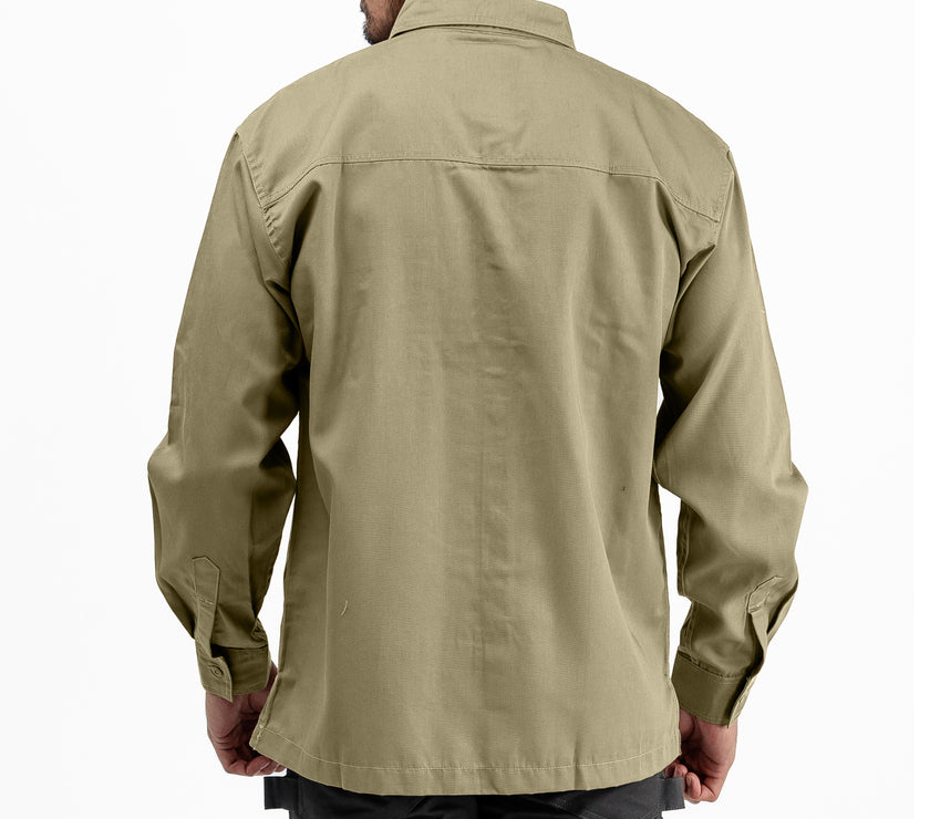 BASIC KHAKI LS - Workshirt Basic Regular