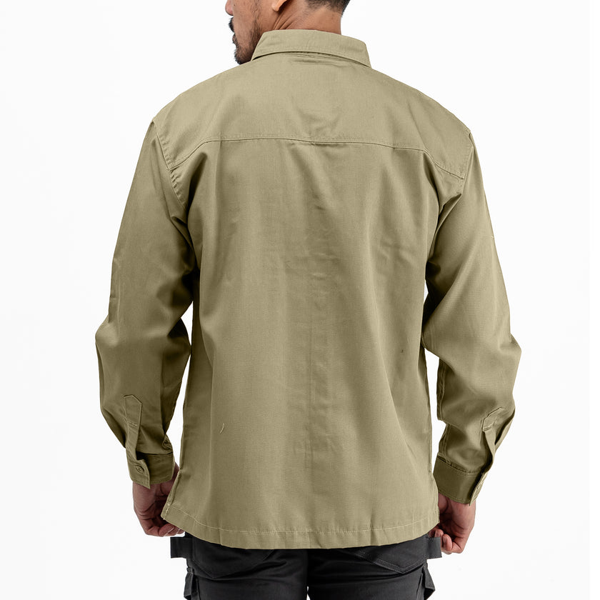 BASIC KHAKI LS - Workshirt Basic Regular