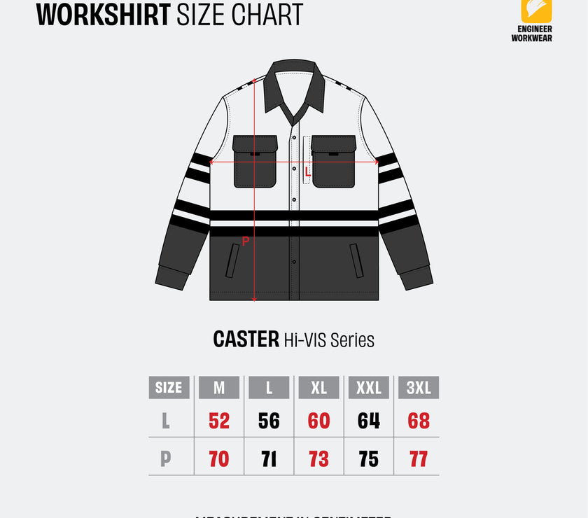 CASTER RED BLACK - Safety Fieldshirt Hi-Vis Series