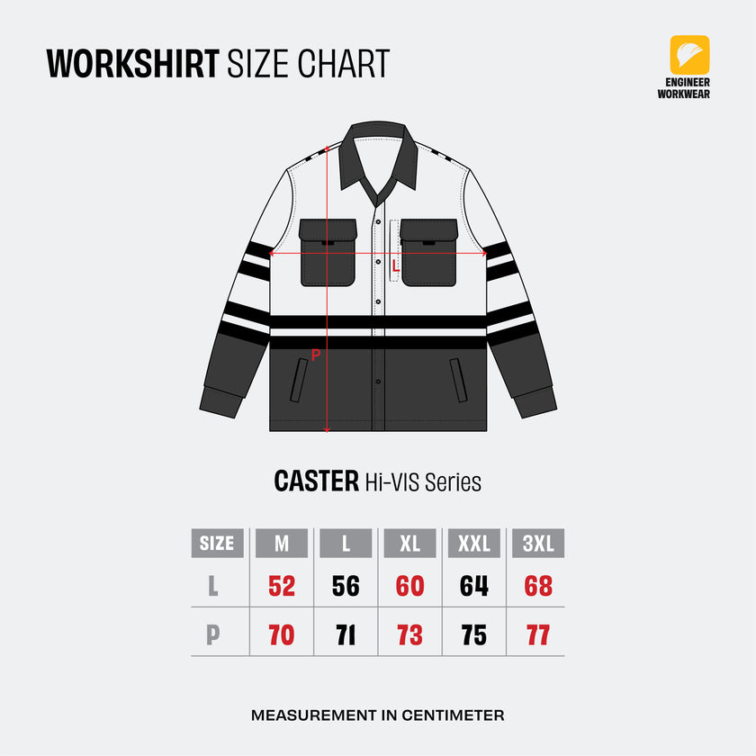 CASTER RED BLACK - Safety Fieldshirt Hi-Vis Series