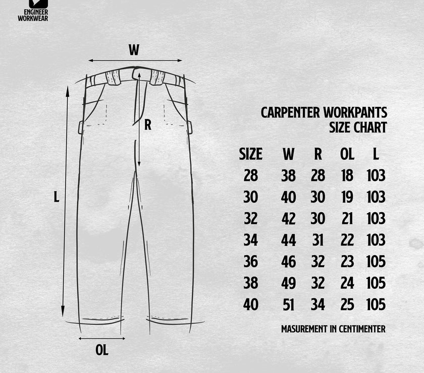 CARPENTER FLEX BLACK - Chino Workpants Reguler