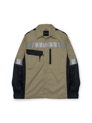ERBIUM KHAKI - Safety Reflector Fieldshirt