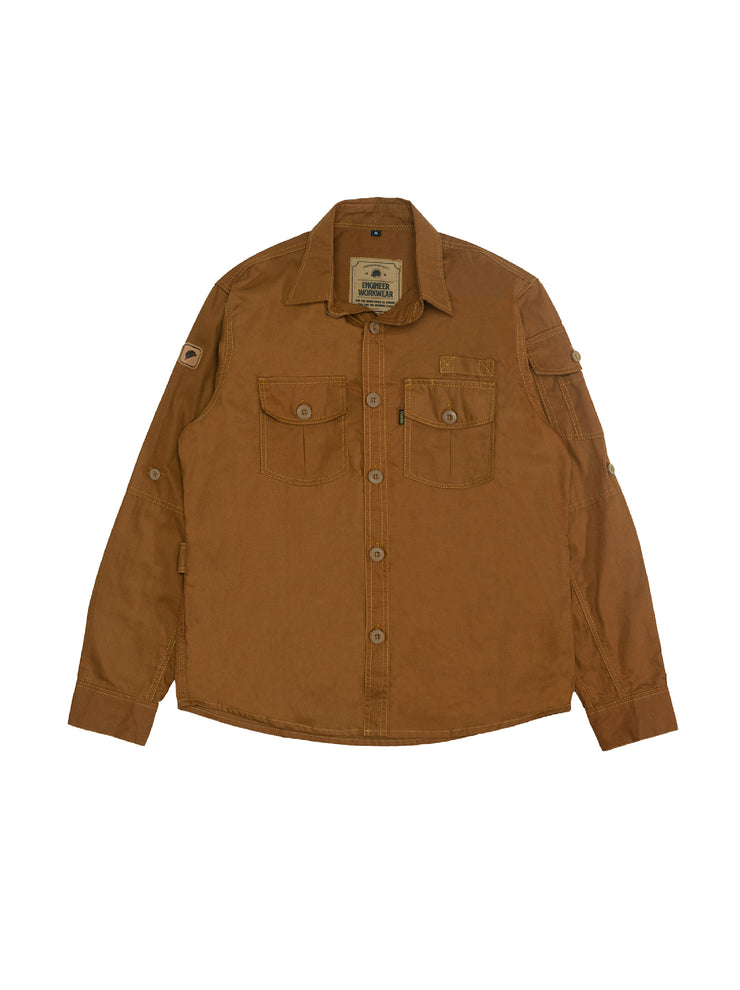 TRACTOR BROWN - Casual Canvas Workshirt