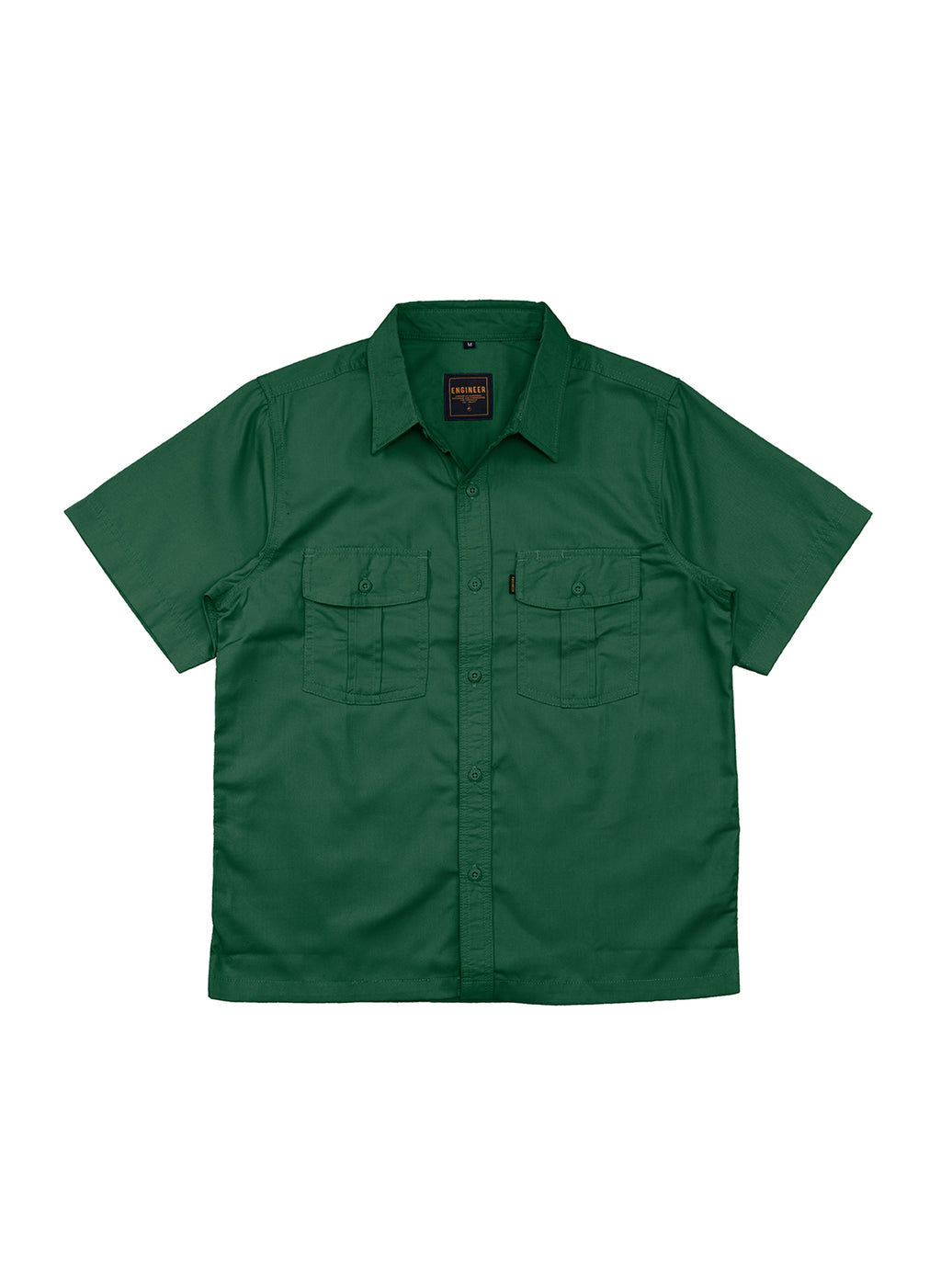 BASIC GREEN - Workshirt Basic Regular Short Sleeve