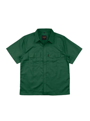 BASIC GREEN - Workshirt Basic Regular Short Sleeve