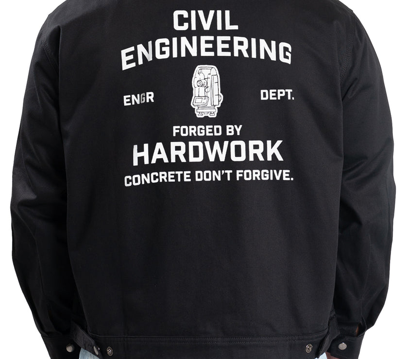 Engineer Work Jacket Ground - Engr Dept Series Black Civil Workjacket