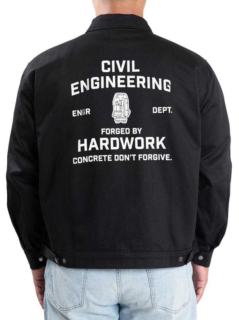 Engineer Work Jacket Ground - Engr Dept Series Black Civil Workjacket