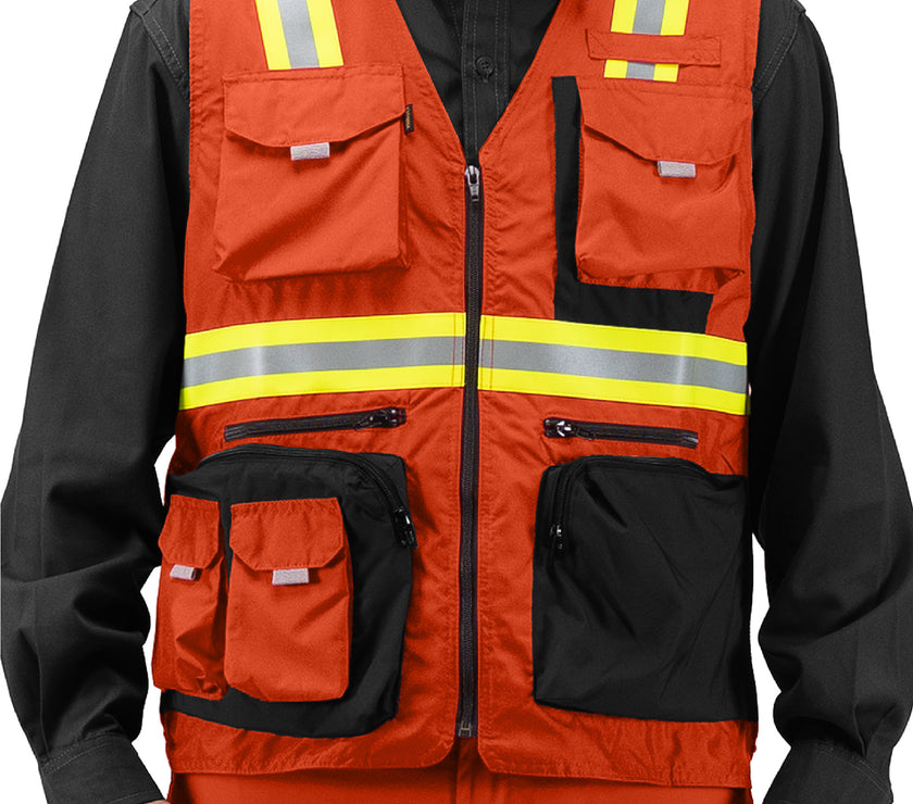 BARRIER ORANGE - Safety Vest Hi-Vis Series