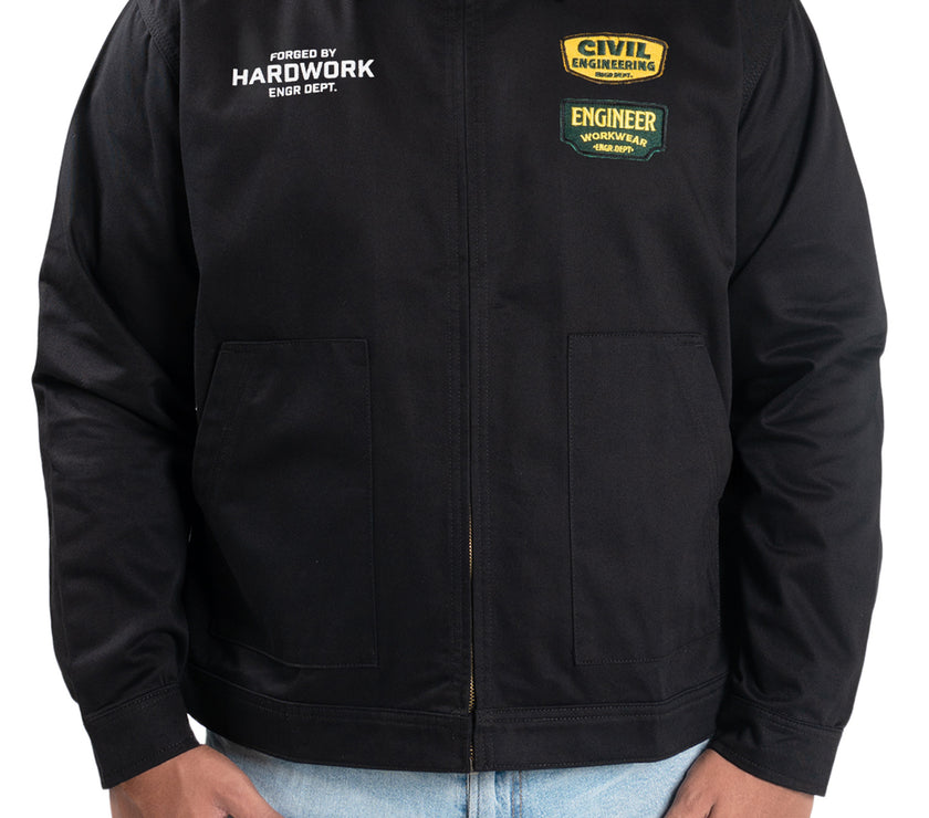 Engineer Work Jacket Ground - Engr Dept Series Black Civil Workjacket