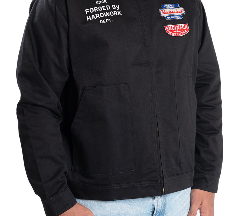 Engineer Work Jacket Helical Engr Dept Series Black Mechanical Workjacket