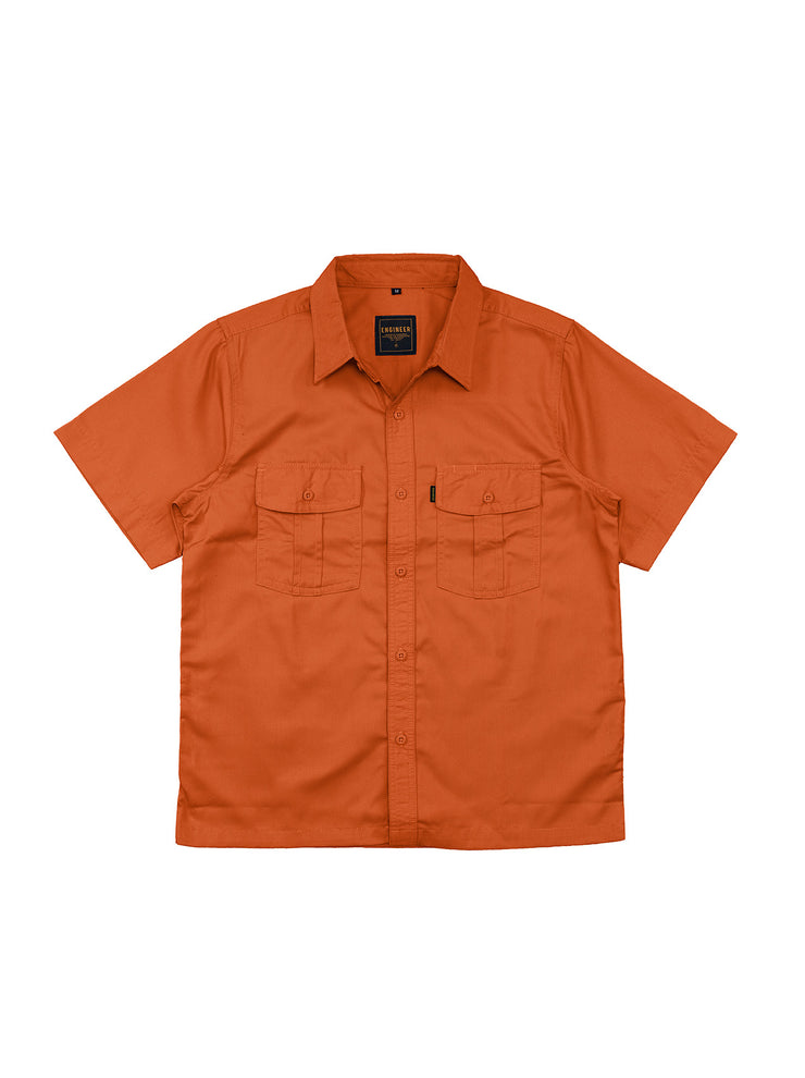 BASIC ORANGE - Workshirt Basic Regular Short Sleeve