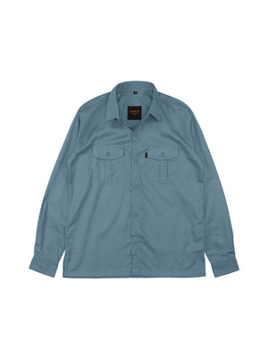 BASIC PEACOCK BLUE LS - Workshirt Basic Regular