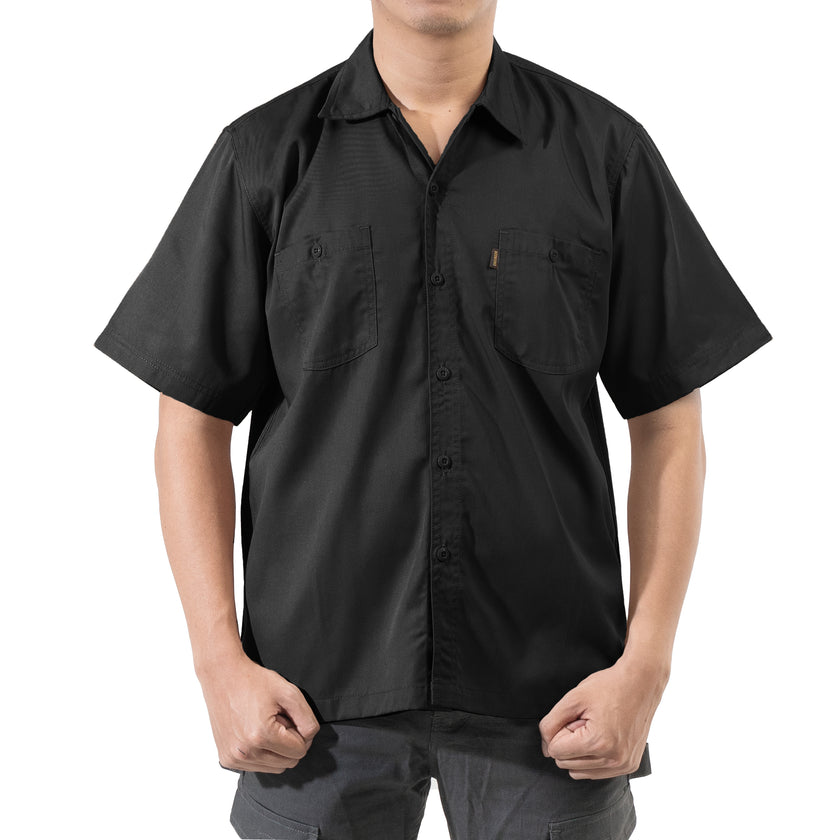 STEWARD BLACK - Workshirt Basic Regular